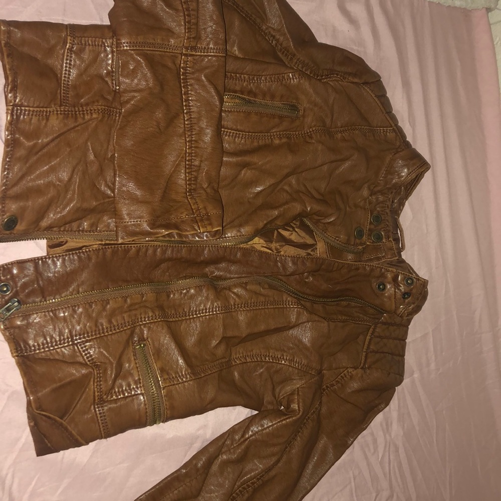 Brown Aeropostale faux leather jacket